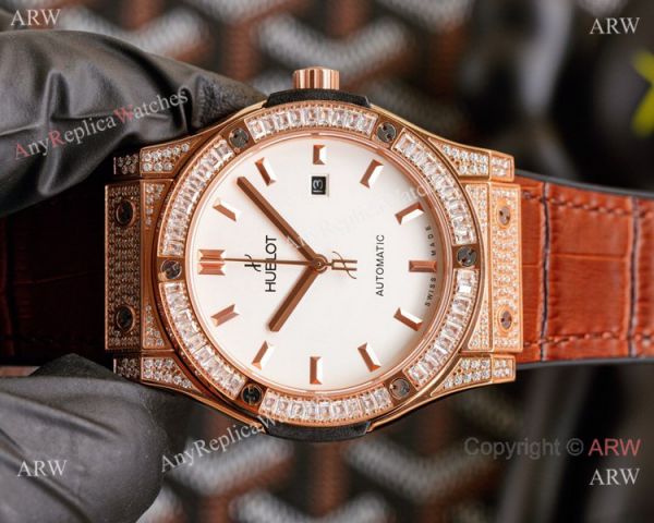 Clone Hublot Iced Out Classic Fusion Watches Rose Gold Automatic Clone Hublot Iced Out Classic Fusion Watches Rose Gold Automatic