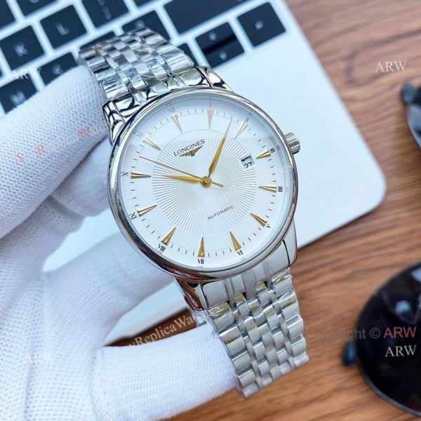 Black Face Longines Watch For Men Size 40mm Automatic Two Tone Replica Black Face Longines Watch For Men Size 40mm Automatic Two Tone Replica