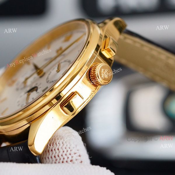 Swiss Replica Patek Philippe Moonphase Gold Grand Complications 9100 Automatic Watch White Face Swiss Replica Patek Philippe Moonphase Gold Grand Complications 9100 Automatic Watch White Face