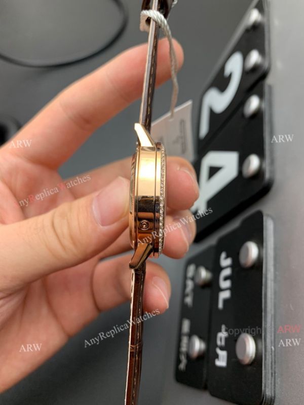 ZF Factory Replica Jaeger Lecoultre Rendez-Vous Rose Gold Watch White Face Brown Leather Strap ZF Factory Replica Jaeger Lecoultre Rendez-Vous Rose Gold Watch White Face Brown Leather Strap