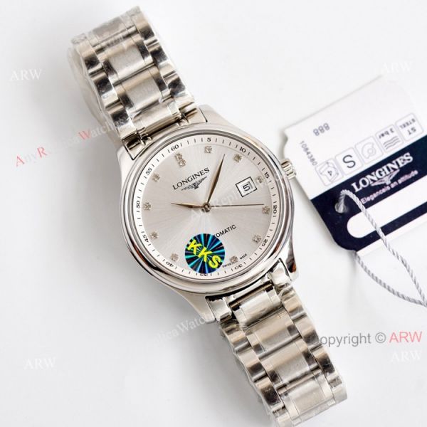 Swiss Grade Longines Master Collection Stainless Steel White Face Automatic Watch Replica For Men Swiss Grade Longines Master Collection Stainless Steel White Face Automatic Watch Replica For Men