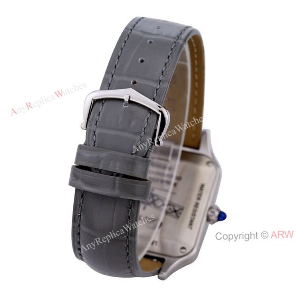 Buy The Best Cartier Santos Dumont Couple Watches Grey Dial Grey Leather Strap Replica Buy The Best Cartier Santos Dumont Couple Watches Grey Dial Grey Leather Strap Replica