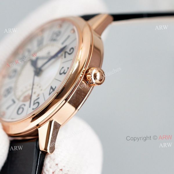 Swiss Replica Jaeger Lecoultre rendez-Vous Classic Night Day Ladies Watch Black Leather Strap Swiss Replica Jaeger Lecoultre rendez-Vous Classic Night Day Ladies Watch Black Leather Strap