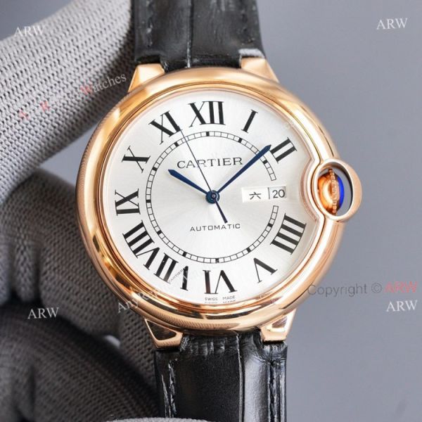 New Brown Face Cartier Ballon Bleu 42mm Replica Watch Brown Leather Strap New Brown Face Cartier Ballon Bleu 42mm Replica Watch Brown Leather Strap