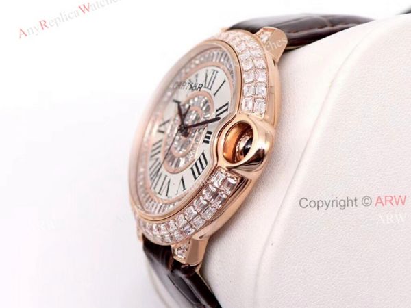 Best Replica 42mm Cartier Ballon Bleu Rose Gold Watch With Diamonds Best Replica 42mm Cartier Ballon Bleu Rose Gold Watch With Diamonds
