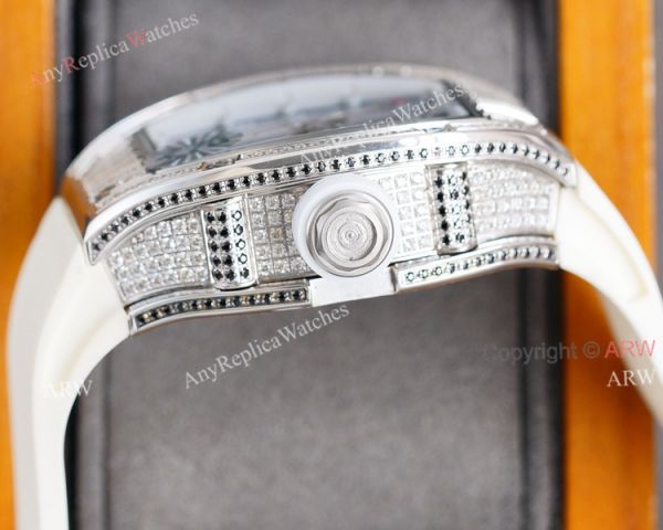 (RM Factory) Copy Richard Mille RM010 Watch With Diamonds White Rubber Band (RM Factory) Copy Richard Mille RM010 Watch With Diamonds White Rubber Band