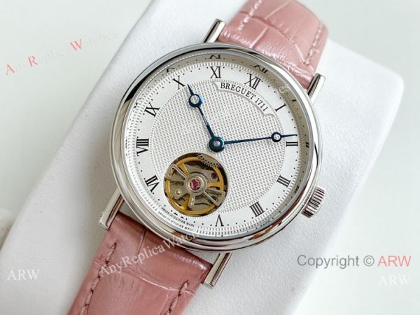 New Copy Breguet Classique Tourbillon Watch Pink Leather Strap Women 32mm New Copy Breguet Classique Tourbillon Watch Pink Leather Strap Women 32mm