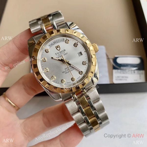 Copy TUDOR Glamour Date+Day Watch Two Tone Gold Watches Copy TUDOR Glamour Date+Day Watch Two Tone Gold Watches