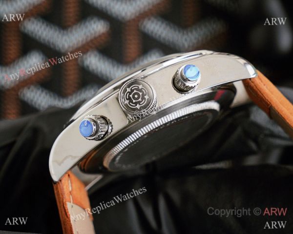 Clone Tudor Heritage Black Bay Chronograph Watch Stainless steel Brown Leather Strap Clone Tudor Heritage Black Bay Chronograph Watch Stainless steel Brown Leather Strap