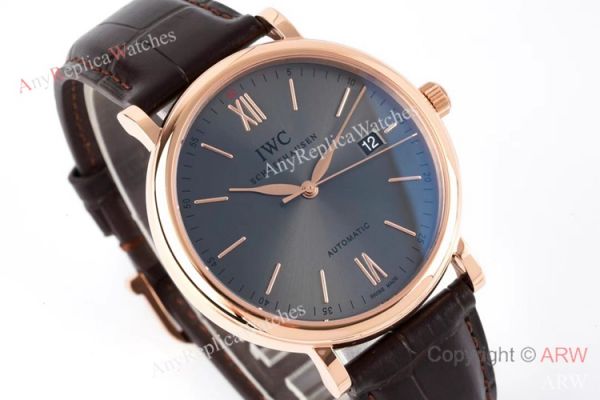 ZF Factory IWC Portofino Swiss 9019 Gray Dial Rose Gold Watches ZF Factory IWC Portofino Swiss 9019 Gray Dial Rose Gold Watches
