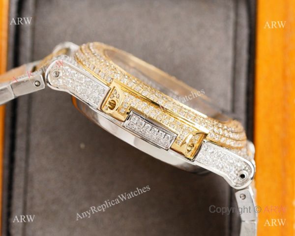 AAA Grade Copy Patek Philippe Nautilus Swiss 9015 Watch 40mm Gold Diamond Dial 2-Tone AAA Grade Copy Patek Philippe Nautilus Swiss 9015 Watch 40mm Gold Diamond Dial 2-Tone