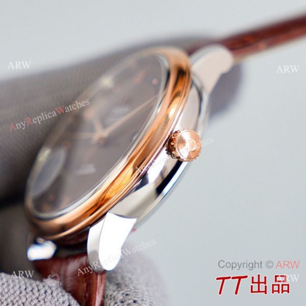 Swiss Quality Copy Omega De Ville Co-Axial Watch 8215 Movement Chocolate Dial Leather Strap Swiss Quality Copy Omega De Ville Co-Axial Watch 8215 Movement Chocolate Dial Leather Strap