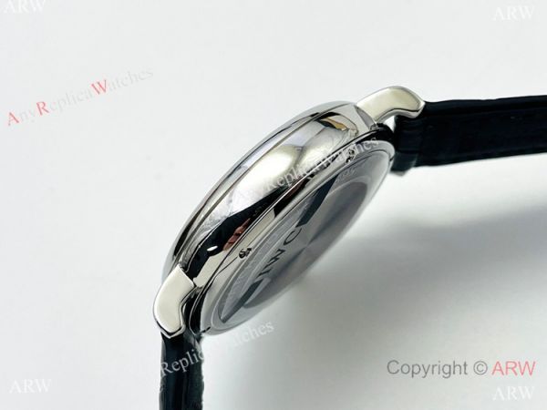 Swiss Replica IWC Portofino Moon watch IWS Factory Cal 35800 Watch Black Leather Strap Swiss Replica IWC Portofino Moon watch IWS Factory Cal 35800 Watch Black Leather Strap