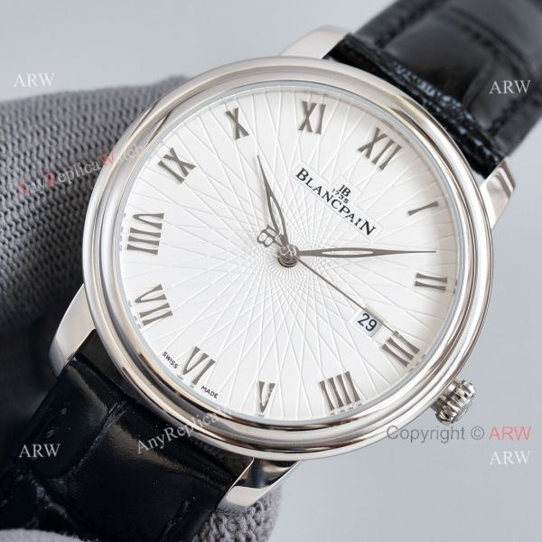 Replica Blancpain Villeret White Dial Leather Strap 40MM Watch With Roman Markers Replica Blancpain Villeret White Dial Leather Strap 40MM Watch With Roman Markers