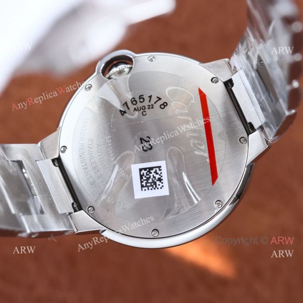 Copy Balloon Blue Cartier SS Silver Face Watch with Black Leather Strap Copy Balloon Blue Cartier SS Silver Face Watch with Black Leather Strap