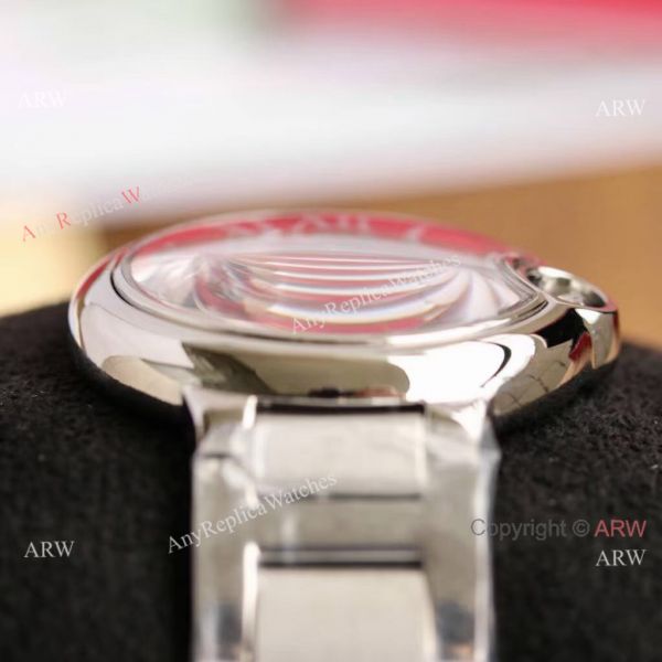 Copy Balloon Blue Cartier Polished SS Case Stainless Steel Strap Red Dial Watch Copy Balloon Blue Cartier Polished SS Case Stainless Steel Strap Red Dial Watch