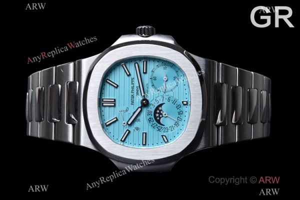 GR Factory Super Clone Patek Philippe Nautilus Moonphase 5712 Watch New Baby Blue Dial GR Factory Super Clone Patek Philippe Nautilus Moonphase 5712 Watch New Baby Blue Dial