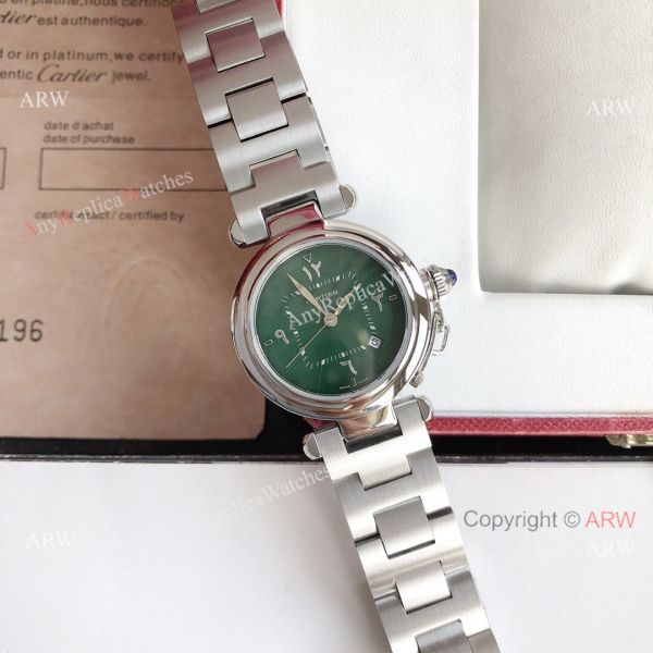 2022 New Copy Cartier Pasha Middle East Limited Edition Stainless Steel Olive Green Dial Watch 2022 New Copy Cartier Pasha Middle East Limited Edition Stainless Steel Olive Green Dial Watch