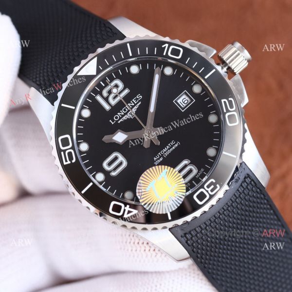 Top Knockoff Longines Hydroconquest Black Watch Rubber Strap 41mm For Men Top Knockoff Longines Hydroconquest Black Watch Rubber Strap 41mm For Men