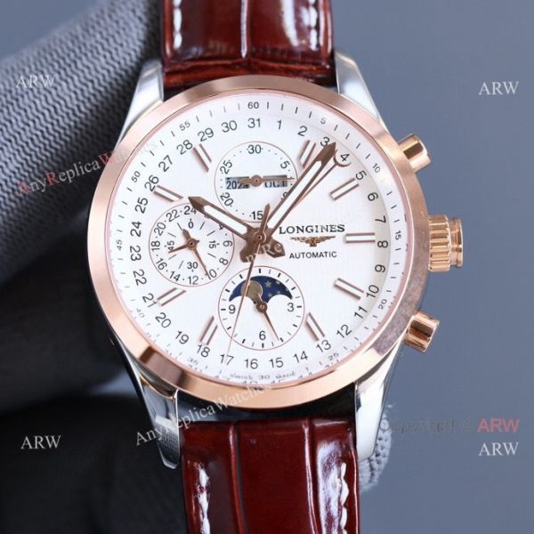 Replica Longines Master Collection Moonphase Brown Leather Strap 40MM Watch Replica Longines Master Collection Moonphase Brown Leather Strap 40MM Watch