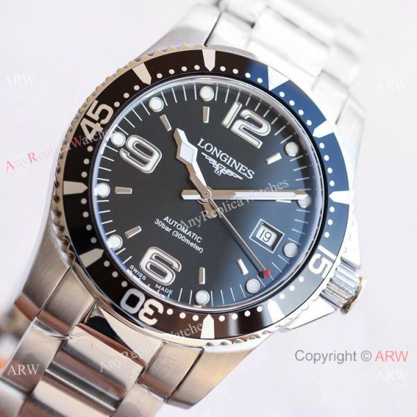 Swiss Replica Longines Hydro conquest L3.742.4 TWF Watch Stainless Steel Black Dial Swiss Replica Longines Hydro conquest L3.742.4 TWF Watch Stainless Steel Black Dial