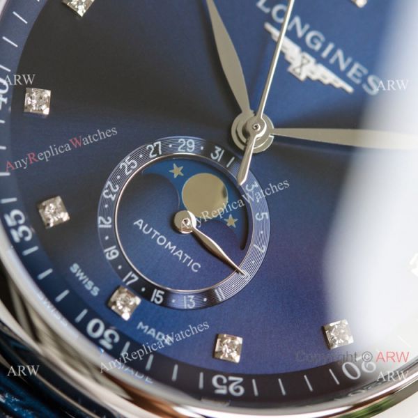 (GF) Swiss Copy Longines Master Bucherer Blue Moonphase dial Watch Leather Strap 40mm (GF) Swiss Copy Longines Master Bucherer Blue Moonphase dial Watch Leather Strap 40mm