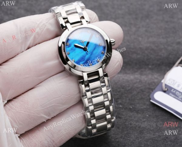Swiss Quartz Longines PrimaLuna Clone Watch Blue Mop Face Diamond bezel Swiss Quartz Longines PrimaLuna Clone Watch Blue Mop Face Diamond bezel