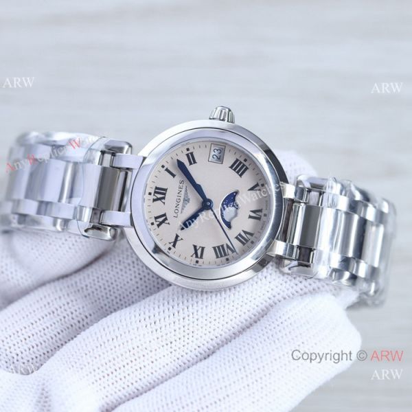 Swiss Quartz Longines PrimaLuna Moon Phase Watch Cream Face Women Swiss Quartz Longines PrimaLuna Moon Phase Watch Cream Face Women