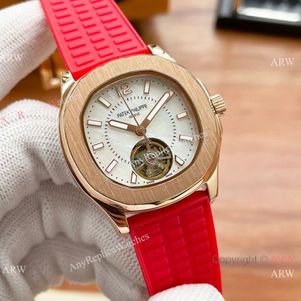 Clone Patek Philippe Lady Tourbillon Diamond Bezel Purple Rubber Strap 35mm Clone Patek Philippe Lady Tourbillon Diamond Bezel Purple Rubber Strap 35mm