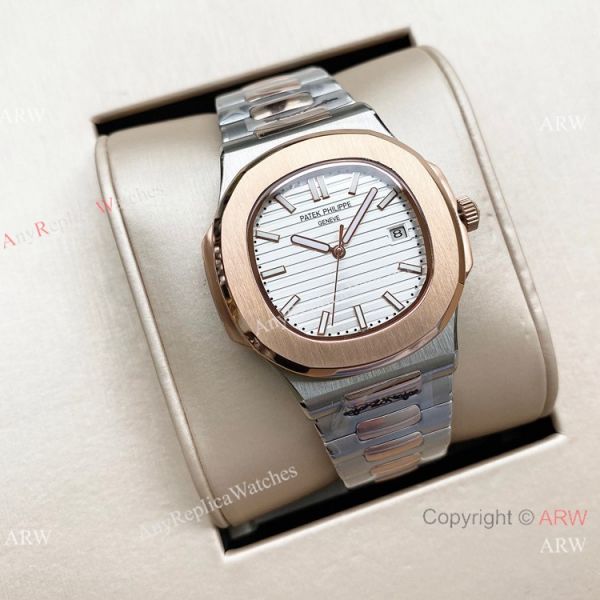Swiss Quality Patek Philippe Nautilus 8215 Automatic Two Tone Rose Gold Black Dial Swiss Quality Patek Philippe Nautilus 8215 Automatic Two Tone Rose Gold Black Dial