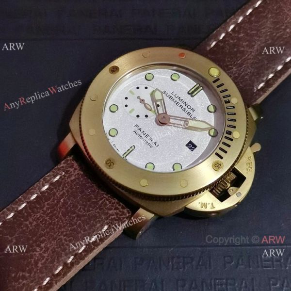 New Clone Panerai Submersible Bianco PAM1223 Watch 42mm Yellow Gold Case New Clone Panerai Submersible Bianco PAM1223 Watch 42mm Yellow Gold Case