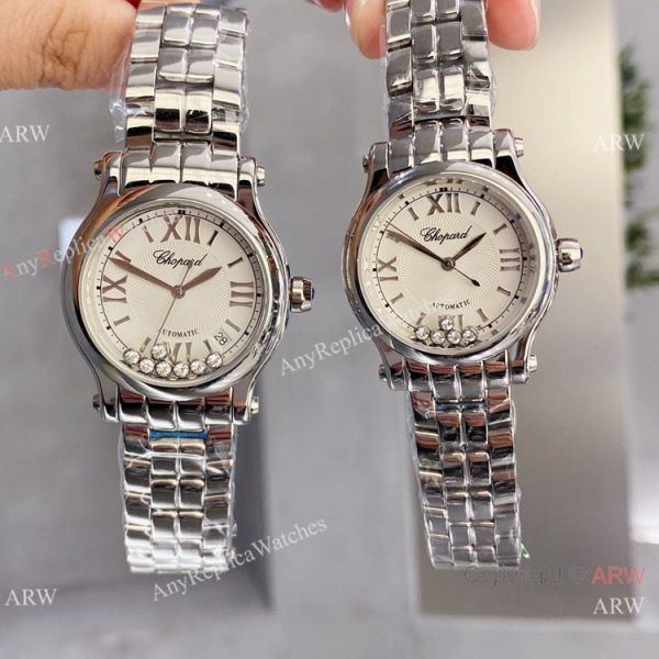 Replica Chopard Couple Watch Happy Sport Olive Green Dial Silver Case Replica Chopard Couple Watch Happy Sport Olive Green Dial Silver Case