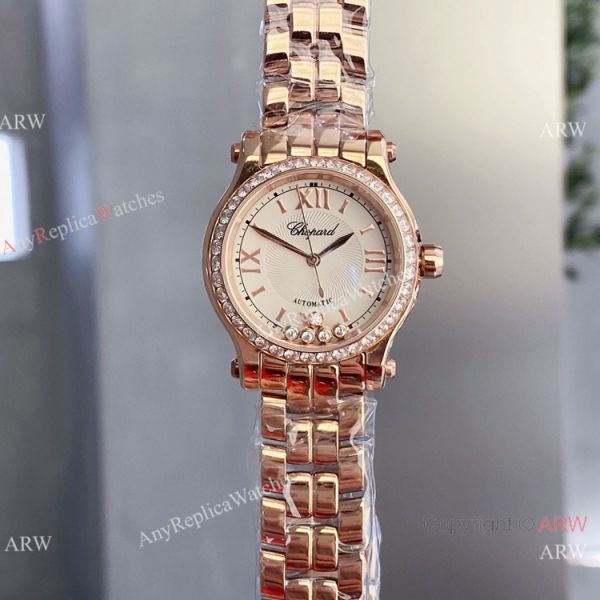 Copy Chopard Happy Sport 30mm quartz Watch Pink Rose Gold Case Copy Chopard Happy Sport 30mm quartz Watch Pink Rose Gold Case