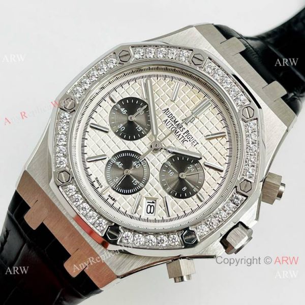 Clone Audemars Piguet Royal Oak Chronograph Watch SS Diamond Bezel Clone Audemars Piguet Royal Oak Chronograph Watch SS Diamond Bezel