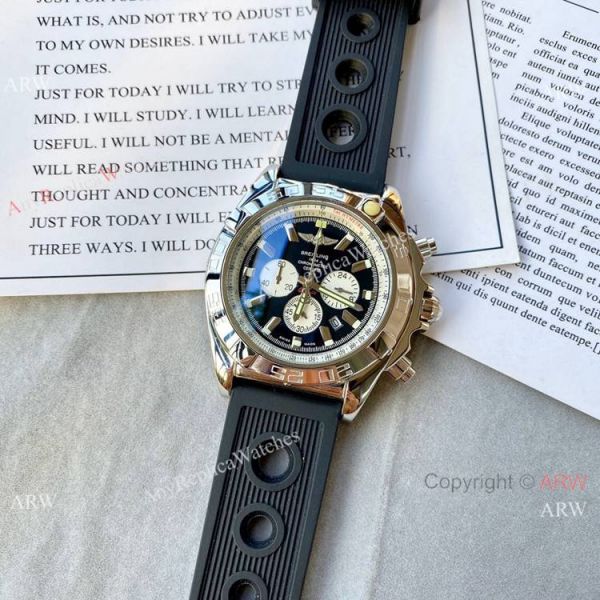 Clone Breitling Chronomat B01 Watch BlackYellow Rubber Strap Clone Breitling Chronomat B01 Watch BlackYellow Rubber Strap