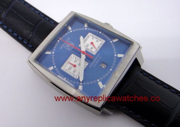 Fake Tag Heuer Monaco Chronograph Calibre 12 Blue Dial / Blue leather Watch Fake Tag Heuer Monaco Chronograph Calibre 12 Blue Dial / Blue leather Watch
