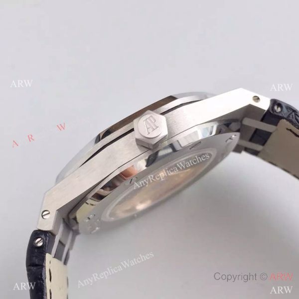 Replica JF Audemars Piguet Royal Oak Ss Black Leather Bracelet AAA Grade Replica Watches Sale Replica JF Audemars Piguet Royal Oak Ss Black Leather Bracelet AAA Grade Replica Watches Sale