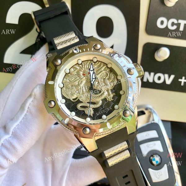 Best Replica Invicta Dragon Stainless Steel Rubber Strap Watch Best Replica Invicta Dragon Stainless Steel Rubber Strap Watch