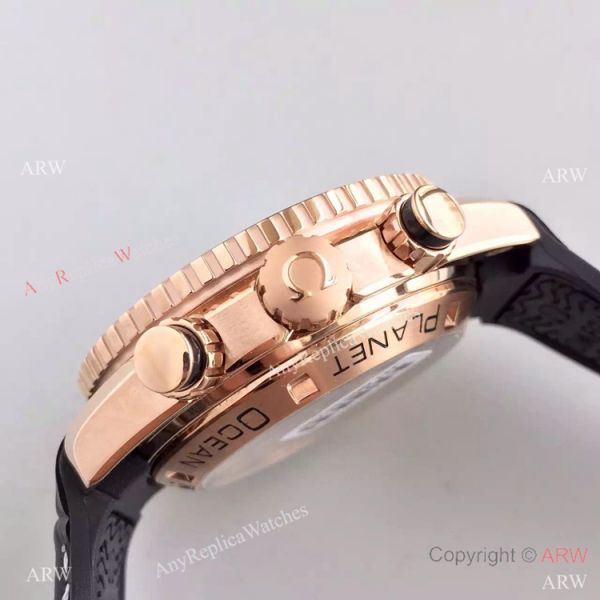 (OM)New Copy Swiss Omega Seamaster 9901 Watch Rose Gold Black Leather (OM)New Copy Swiss Omega Seamaster 9901 Watch Rose Gold Black Leather