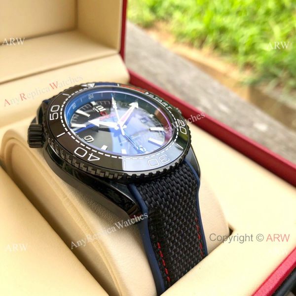 Copy Omega Seamaster Planet Ocean Deep Black GMT Watches Black Dial Copy Omega Seamaster Planet Ocean Deep Black GMT Watches Black Dial