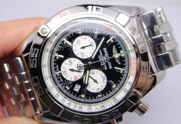 Breitling Chronomat B01 Watch Chronometre Certifie SS Black Quartz Movement Breitling Chronomat B01 Watch Chronometre Certifie SS Black Quartz Movement