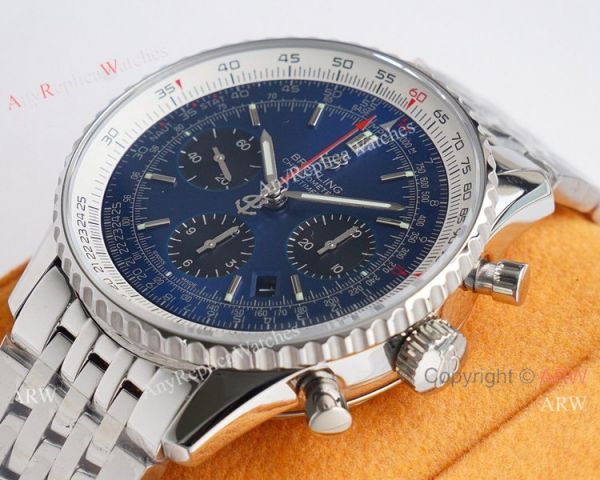 Super Clone Breitling Navitimer 01 Valjoux 7750 Watch Stainless Steel Blue Dial Super Clone Breitling Navitimer 01 Valjoux 7750 Watch Stainless Steel Blue Dial
