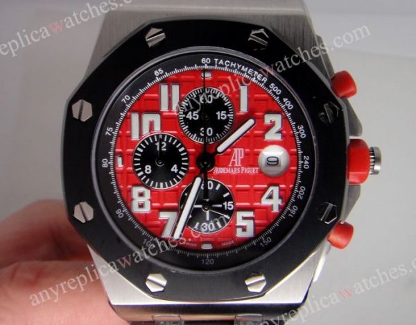 AUDEMARS PIGUET Royal Oak Chronograph Black Eye Red Face AUDEMARS PIGUET Royal Oak Chronograph Black Eye Red Face