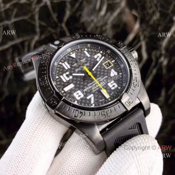 2019 Replica Breitling Avenger II Seawolf Watch Black Case Carbon Fiber dial 2019 Replica Breitling Avenger II Seawolf Watch Black Case Carbon Fiber dial