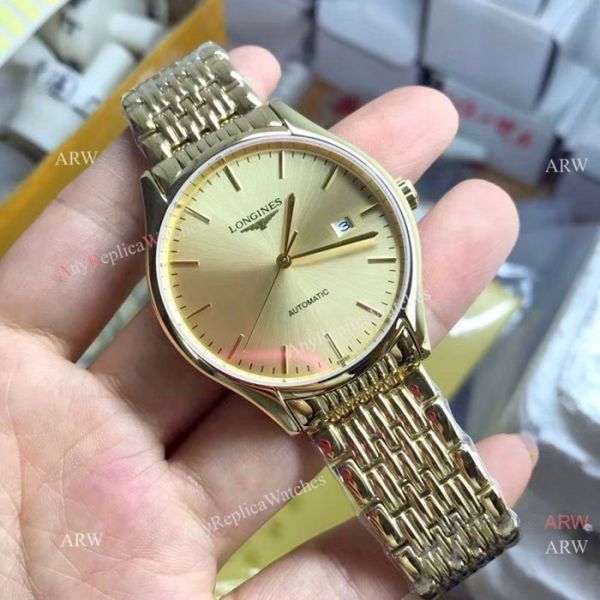 Swiss Replica Longines 39mm Watch All Gold Sapphire crystal Swiss Replica Longines 39mm Watch All Gold Sapphire crystal