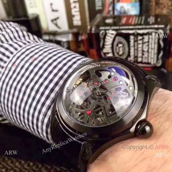 Replica Corum Skeleton Bubble Squelette Watch Black Case Silver Dial Replica Corum Skeleton Bubble Squelette Watch Black Case Silver Dial