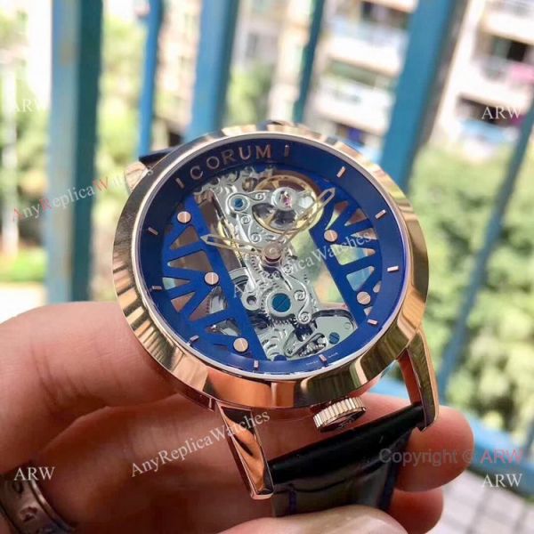 Corum Skeleton Golden Bridge Rose Gold Black Leather Strap Watch Corum Skeleton Golden Bridge Rose Gold Black Leather Strap Watch