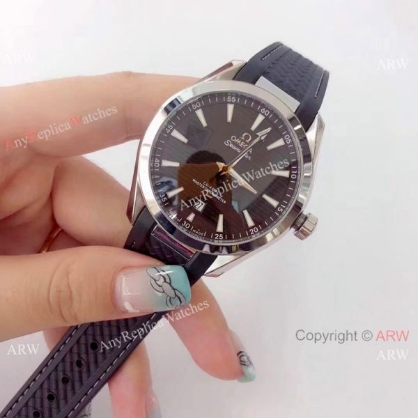 Buy Omega Seamaster Aqua Terra Copy Watch 150M Black Dial Rubber Strap Buy Omega Seamaster Aqua Terra Copy Watch 150M Black Dial Rubber Strap