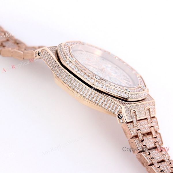 AAA Replica Audemars Piguet Ice Royal Oak Men Watch Rose Gold Case AAA Replica Audemars Piguet Ice Royal Oak Men Watch Rose Gold Case