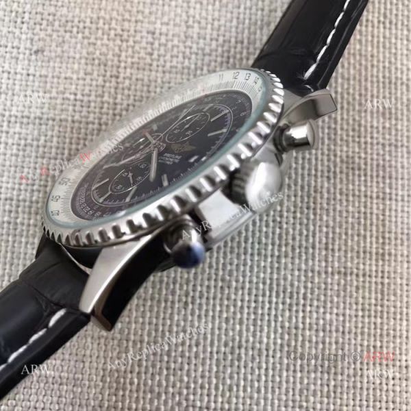 Breitling Navitimer World GMT 46mm Black / Black Leather Stainless Steel Watch Breitling Navitimer World GMT 46mm Black / Black Leather Stainless Steel Watch
